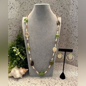 Chico’s acrylic bead necklace and earrings